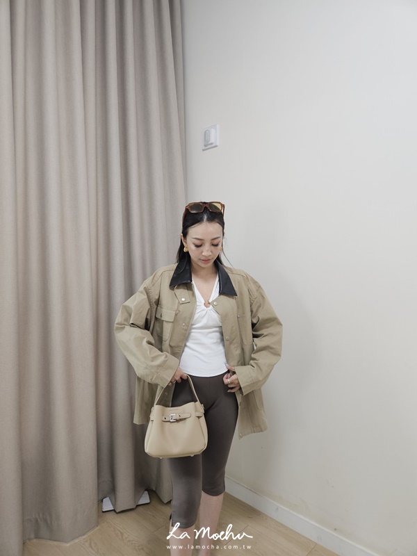 巴恩風皮領壓扣外套